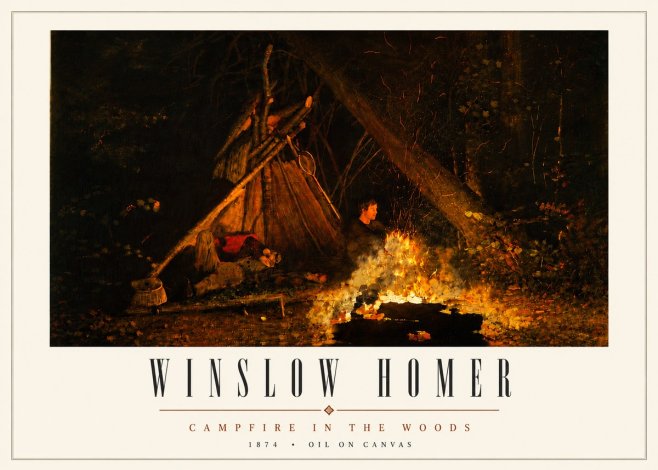 Winslow Homer Campfire in the Woods No5 - Juliste