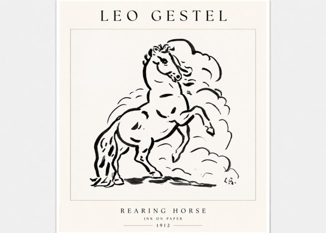 Leo Gestel Rearing Horse No1 - Juliste