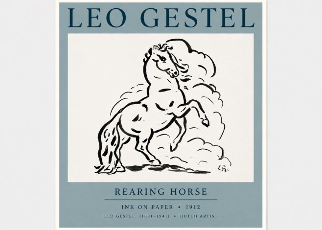 Leo Gestel Rearing Horse No2 - Juliste