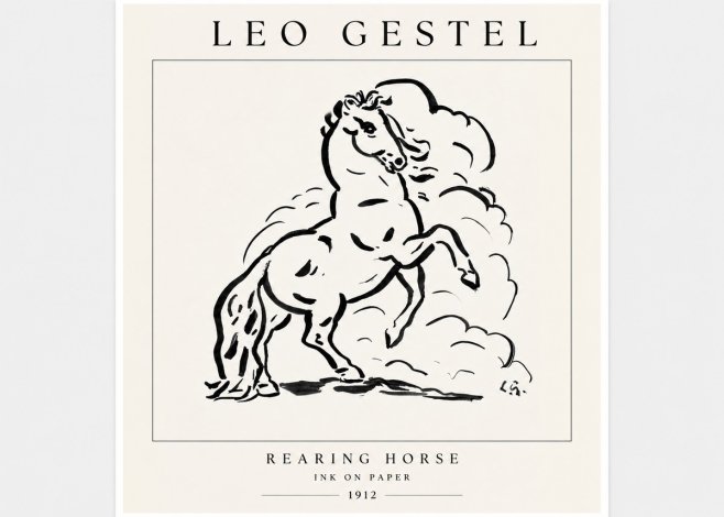 Leo Gestel Rearing Horse No3 - Juliste
