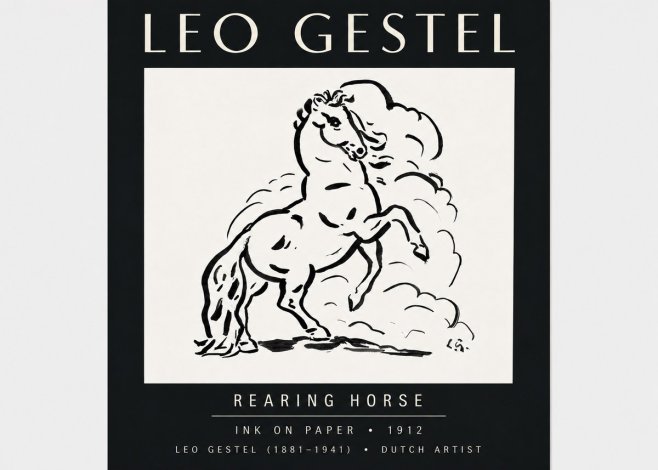 Leo Gestel Rearing Horse No4 - Juliste