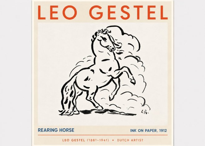 Leo Gestel Rearing Horse No5 - Juliste