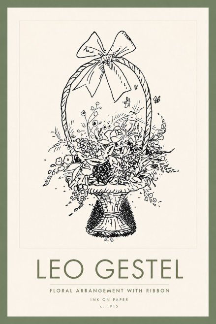 Leo Gestel Floral Arrangement with Ribbon No2 - Juliste