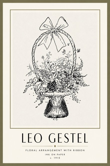 Leo Gestel Floral Arrangement with Ribbon No4 - Juliste