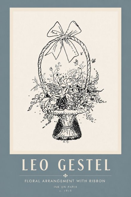 Leo Gestel Floral Arrangement with Ribbon No5 - Juliste