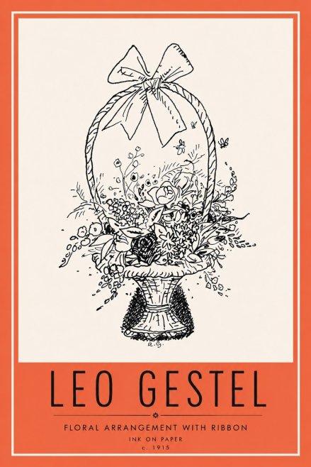 Leo Gestel Floral Arrangement with Ribbon No6 - Juliste
