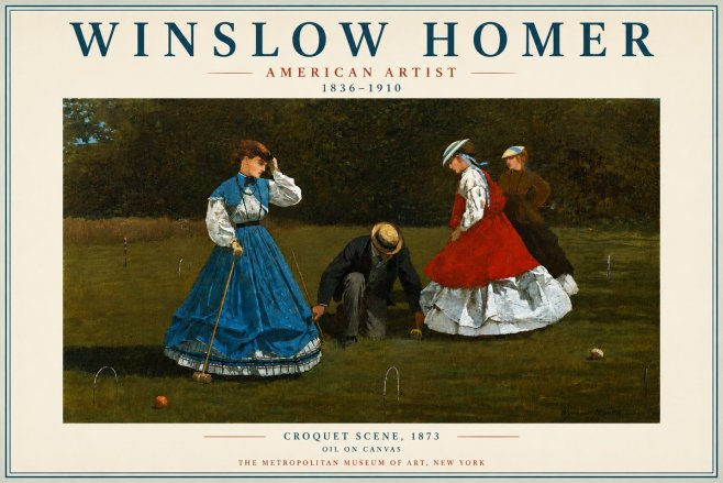 Winslow Homer Croquet Scene No4 - Juliste