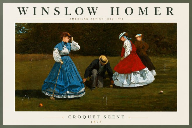 Winslow Homer Croquet Scene No5 - Juliste