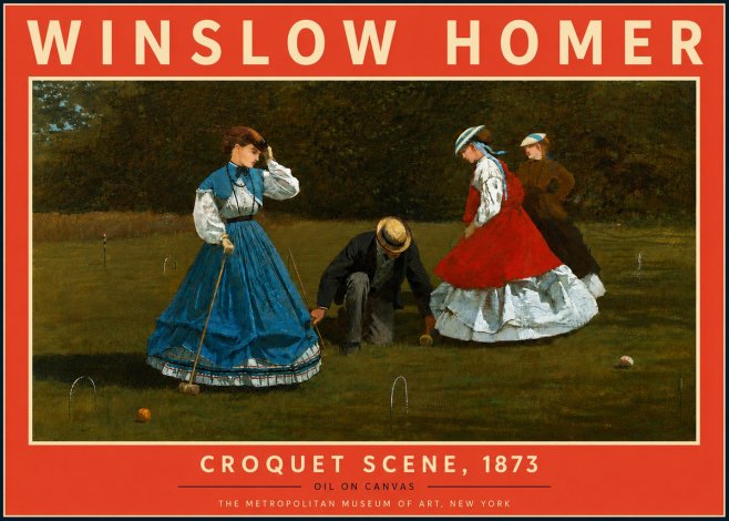 Winslow Homer Croquet Scene No6 - Juliste