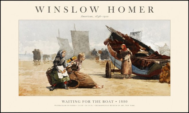Winslow Homer Waiting for the Boat No1 - Juliste