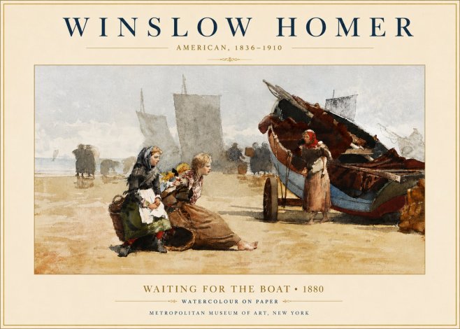 Winslow Homer Waiting for the Boat No4 - Juliste
