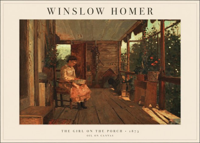 Winslow Homer The Girl on the Porch No1 - Juliste