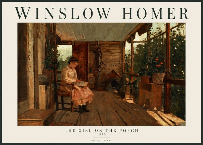 Winslow Homer The Girl on the Porch No3 - Juliste