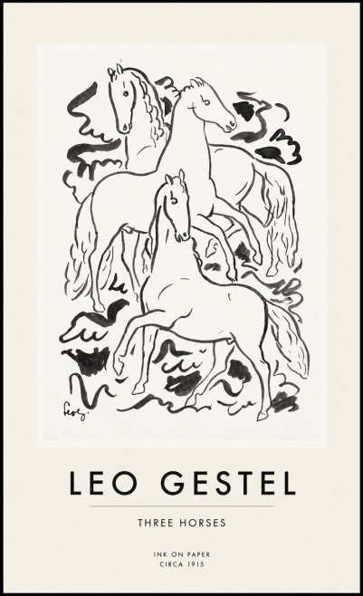 Leo Gestel Three Horses No1 - Juliste