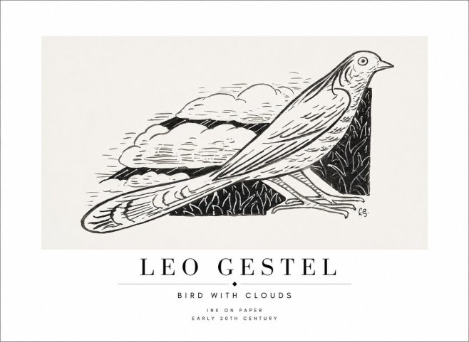 Leo Gestel Bird with Clouds No1 - Juliste