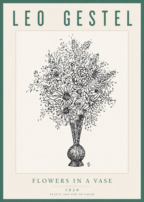 Leo Gestel Flowers in a Vase No5 - Juliste