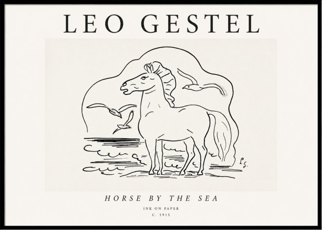 Leo Gestel Horse by the Sea No1 - Juliste