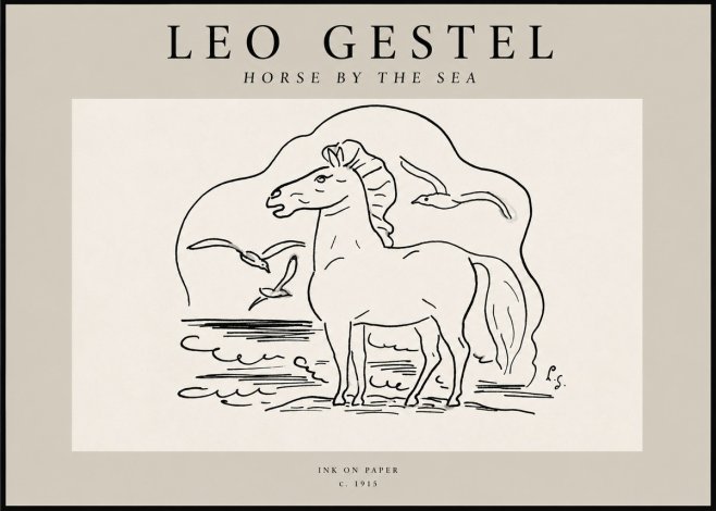 Leo Gestel Horse by the Sea No2 - Juliste