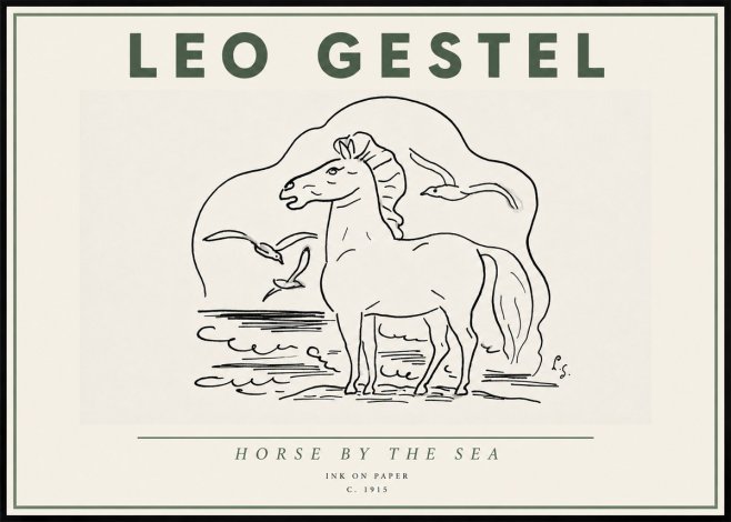 Leo Gestel Horse by the Sea No4 - Juliste