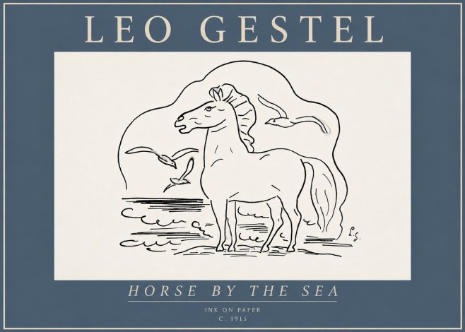 Leo Gestel Horse by the Sea No6 - Juliste