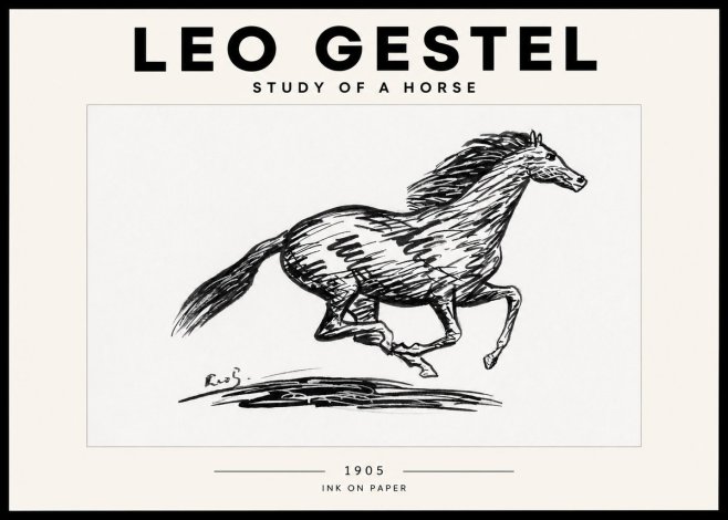 Leo Gestel Study of a Horse No2 - Juliste