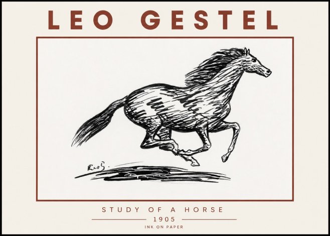 Leo Gestel Study of a Horse No5 - Juliste