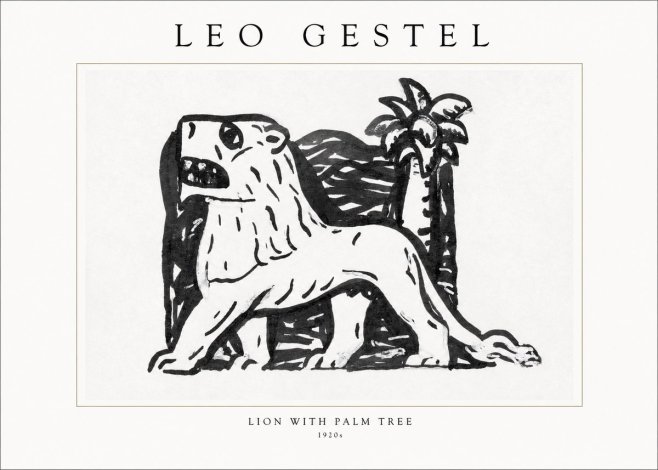Leo Gestel Lion with Palm Tree No1 - Juliste