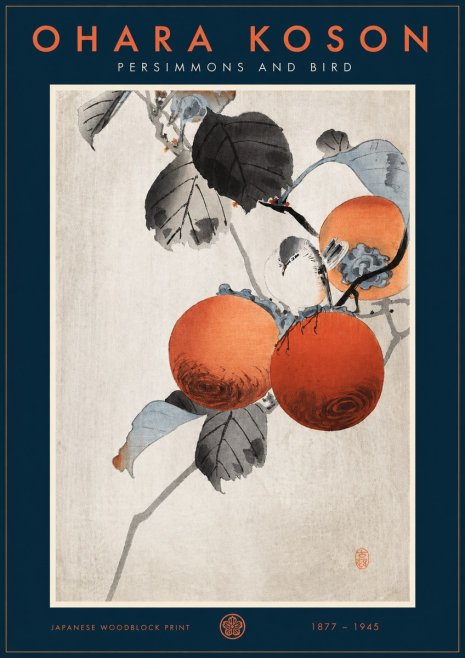 Ohara Koson Persimmons and Bird No2 - Juliste