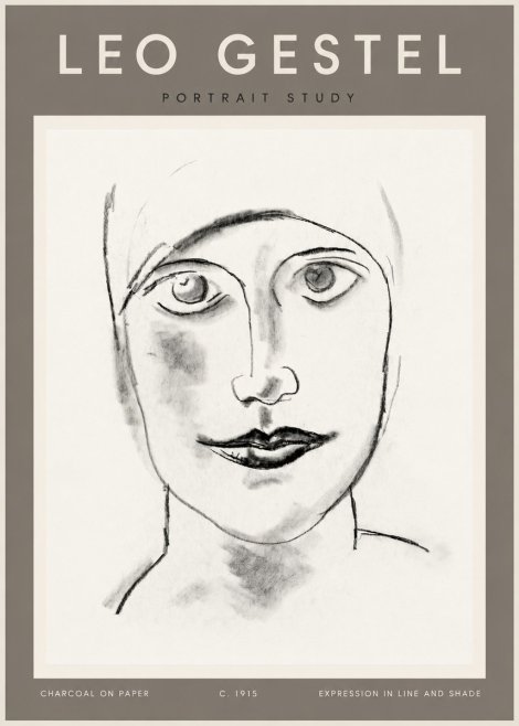 Leo Gestel Portrait Study I No3 - Juliste