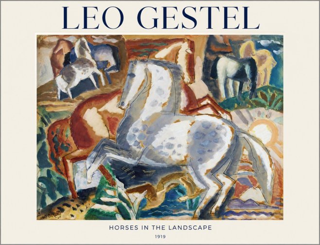 Leo Gestel Horses in the Landscape No1 - Juliste
