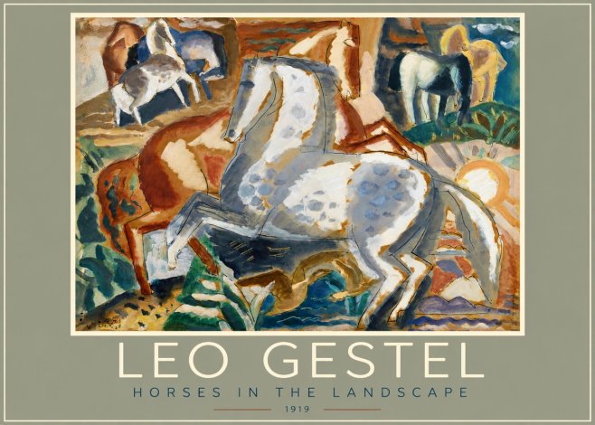 Leo Gestel Horses in the Landscape No2 - Juliste