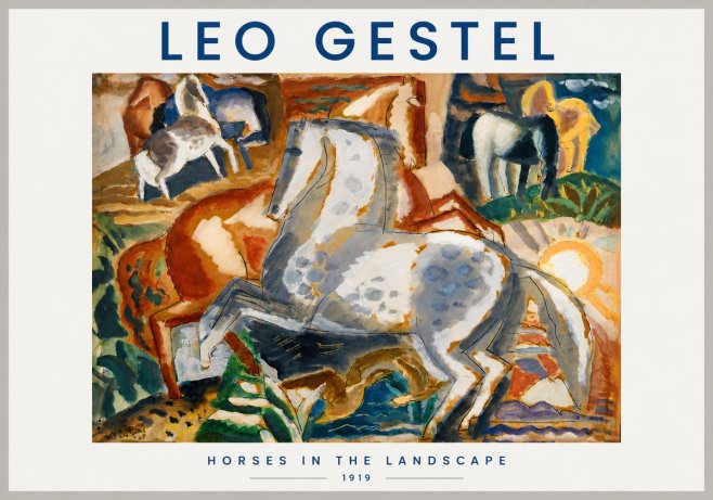 Leo Gestel Horses in the Landscape No3 - Juliste