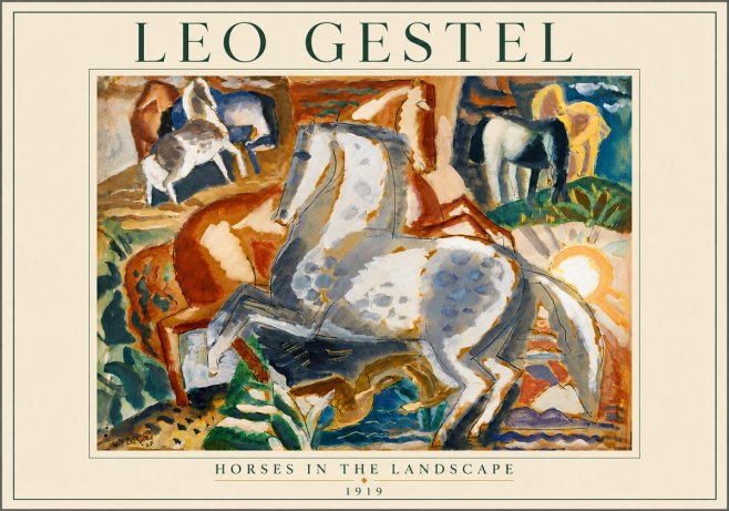 Leo Gestel Horses in the Landscape No4 - Juliste