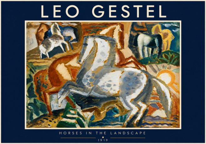 Leo Gestel Horses in the Landscape No5 - Juliste