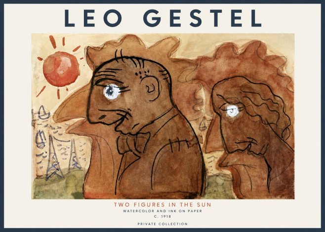 Leo Gestel Two Figures in the Sun No2 - Juliste