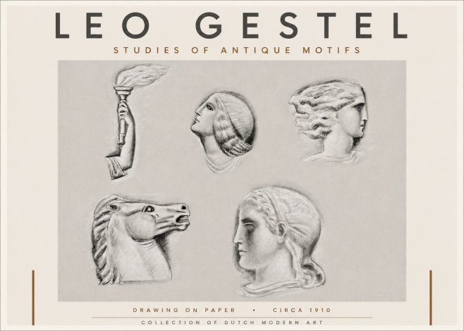 Leo Gestel Studies of Antique Motifs No4 - Juliste