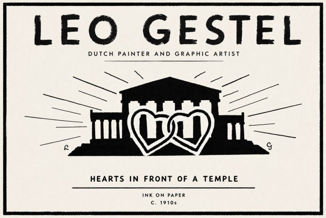 Leo Gestel Hearts in Front of a Temple No6 - Juliste