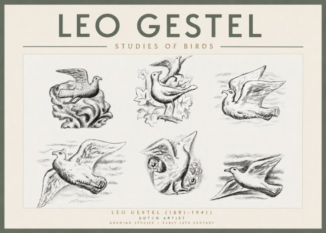 Leo Gestel Studies of Birds No3 - Juliste