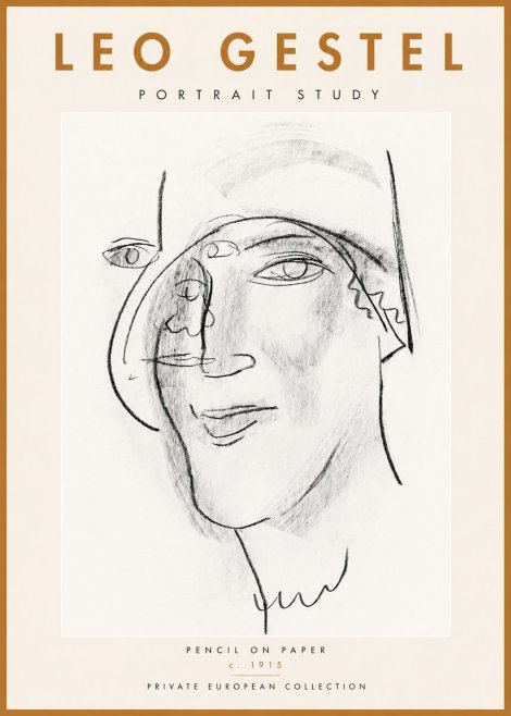 Leo Gestel Portrait Study II No4 - Juliste