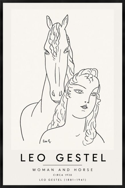 Leo Gestel Woman and Horse No6 - Juliste