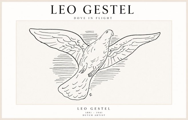 Leo Gestel Dove in Flight No1 - Juliste