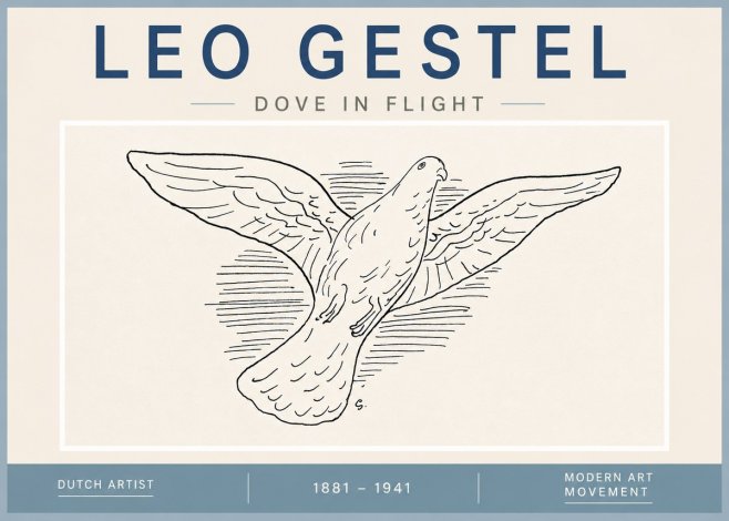 Leo Gestel Dove in Flight No4 - Juliste