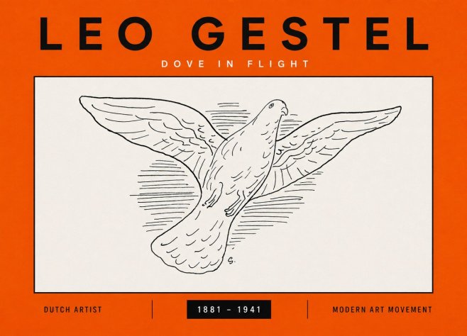 Leo Gestel Dove in Flight No5 - Juliste