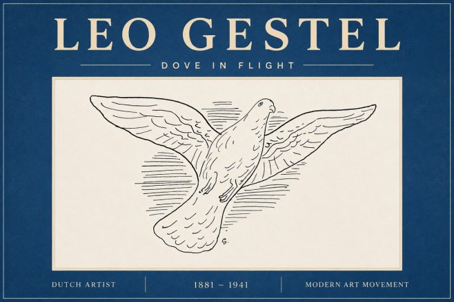 Leo Gestel Dove in Flight No6 - Juliste