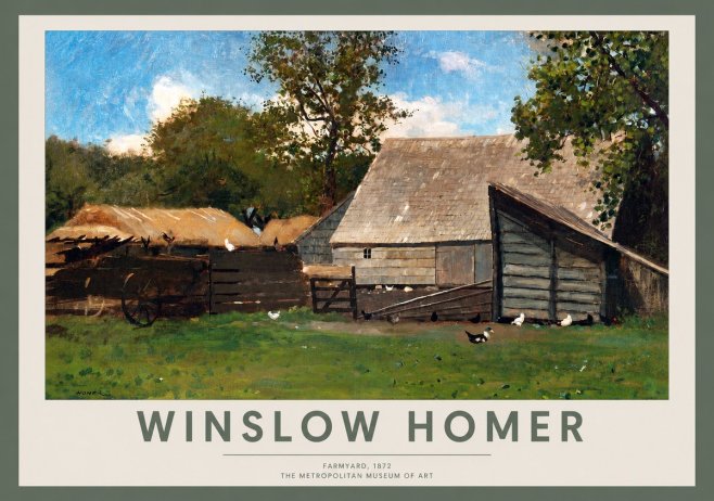 Winslow Homer Farmyard, 1872 No2 - Juliste