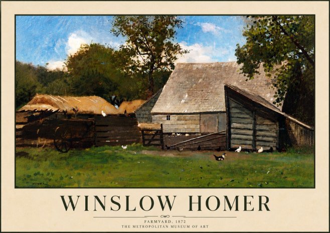 Winslow Homer Farmyard, 1872 No6 - Juliste