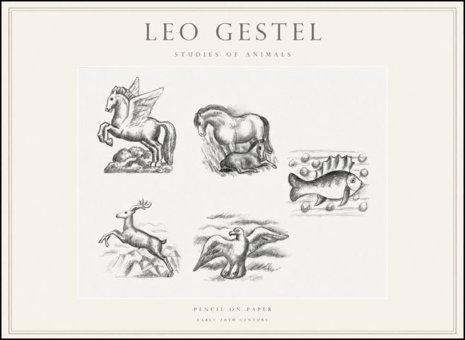 Leo Gestel Studies of Animals No1 - Juliste