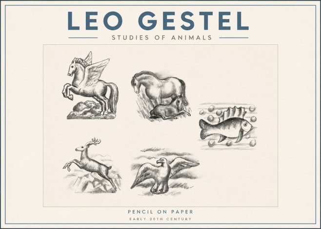 Leo Gestel Studies of Animals No2 - Juliste
