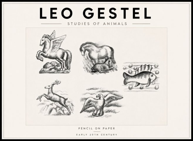 Leo Gestel Studies of Animals No6 - Juliste