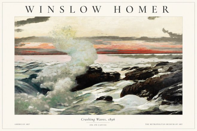 Winslow Homer Crashing Waves, 1896 No1 - Juliste